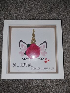 Unicorn Floral Wall Art - Pink, Gold, White